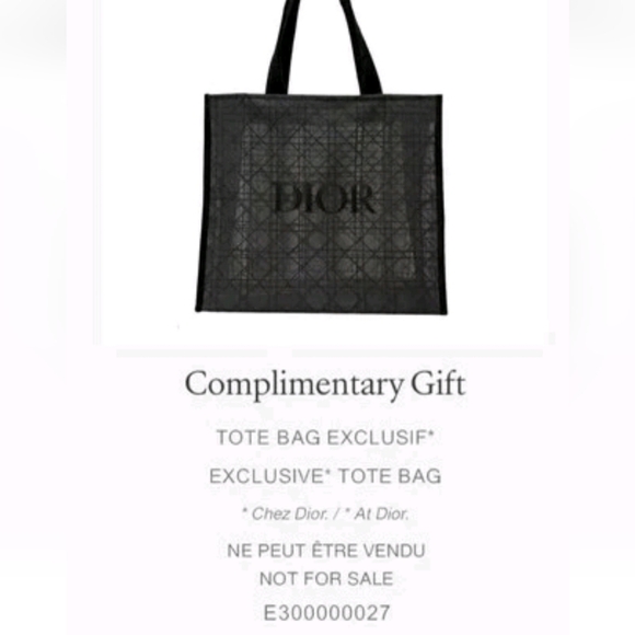 DIOR Black Lace Mesh Cannage Pattern Tote Bag, GWP, New! - Picture 8 of 8